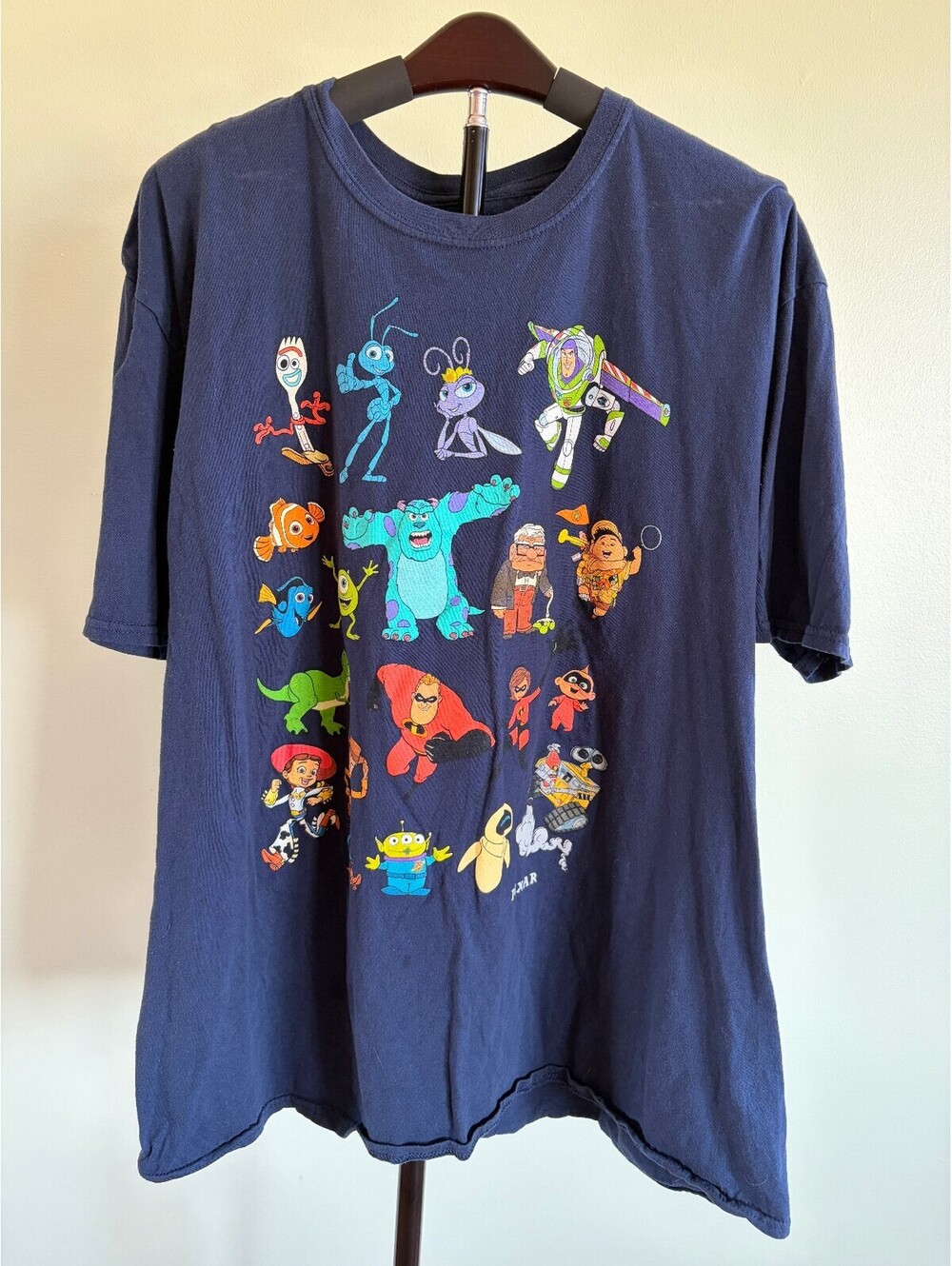 Disney Pixar Men’s 2XL Character Graphic T-Shirt Toy Story Monsters Inc Navy